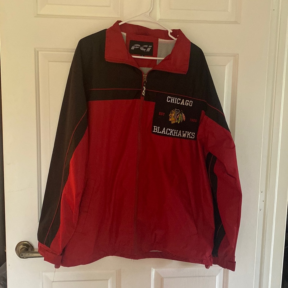 Chicago Blackhawks Windbreaker  Size XL.  From PCI